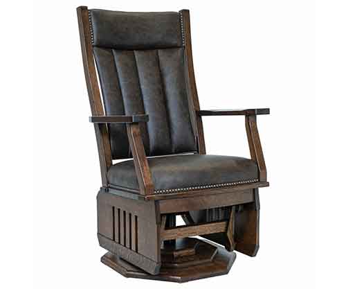 Amish Made Mission Swivel Glider,platform base,slat side - Click Image to Close