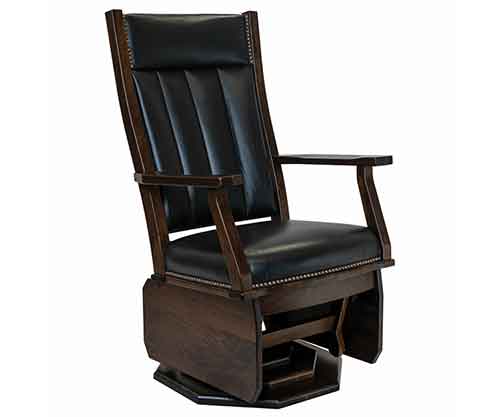 Amish Made Mission Swivel Glider,platform base,solid side