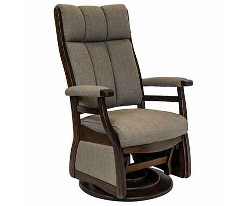 Amish Made Paris High Back Swivel Glider, Uph Arms