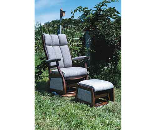 Amish Made Paris High Back Swivel Glider, Uph Arms