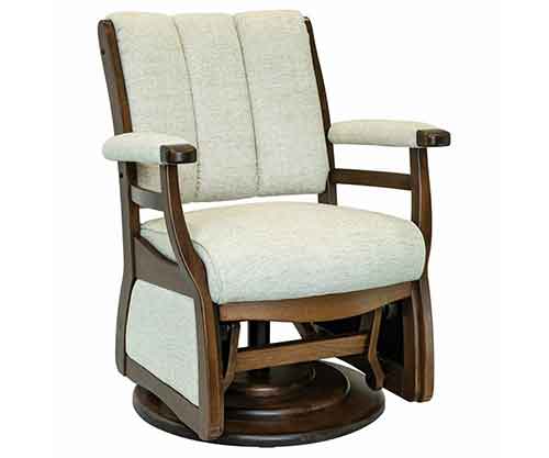 Amish Made Paris Low Back Swivel Glider, Uph Arms - Click Image to Close