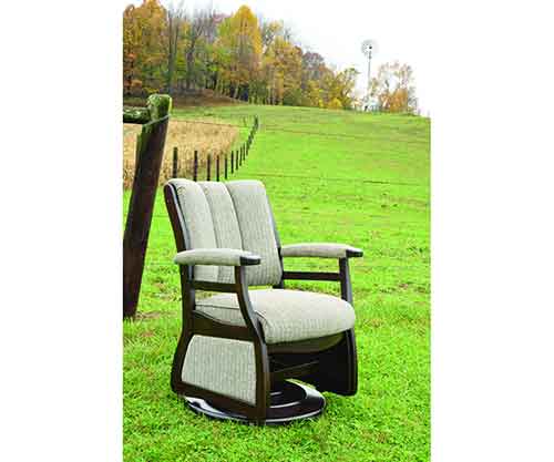 Amish Made Paris Low Back Swivel Glider, Uph Arms - Click Image to Close