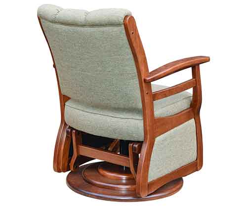 Amish Made Sierra Low Back Swivel Glider, Wood Arms