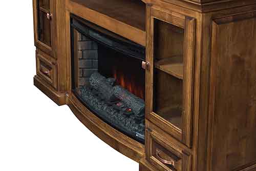 Amish Made Grinnel Fireplace Entertainment Center - Click Image to Close