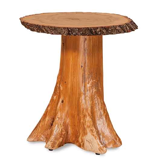 Stump End Table Top w/Bark on Stump - Click Image to Close