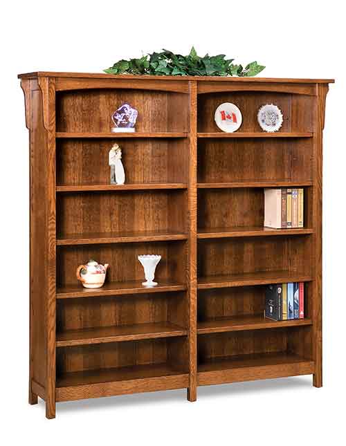 Amish Bridger Mission Double Bookcase - Click Image to Close