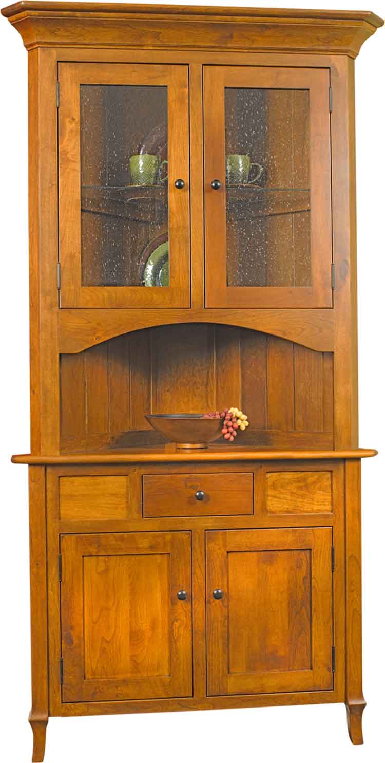 Amish Jacob Martin Corner Hutch (Short w/ 1-Drawer)