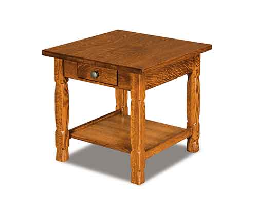 (image for) Amish Rock Island End Table Open