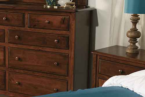 Amish Carlisle 59" 9 Drawer Mule Dresser - Click Image to Close