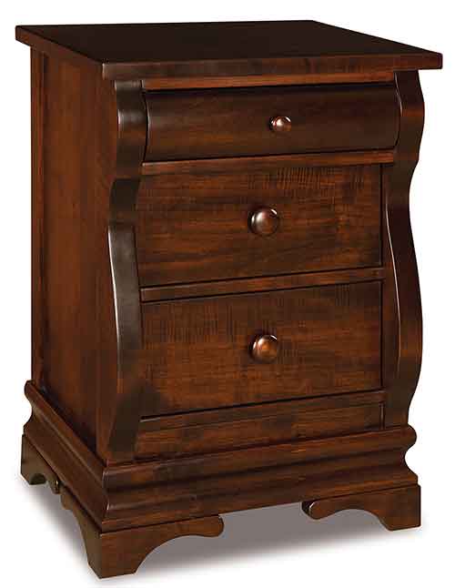 Amish Chippewa Sleigh 3 Drawer Nightstand