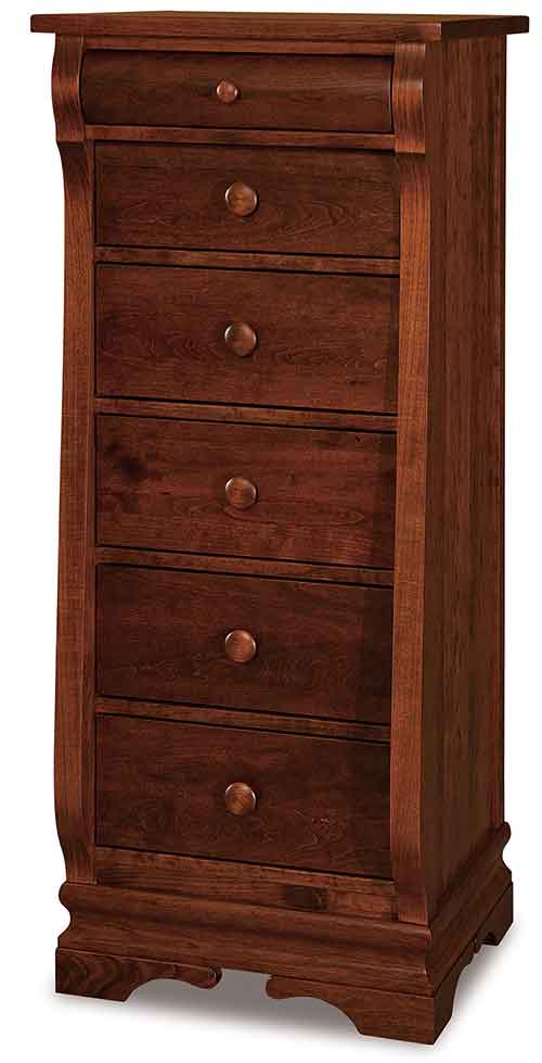 Amish Chippewa Sleigh 6 Drawer Lingerie Chest - Click Image to Close