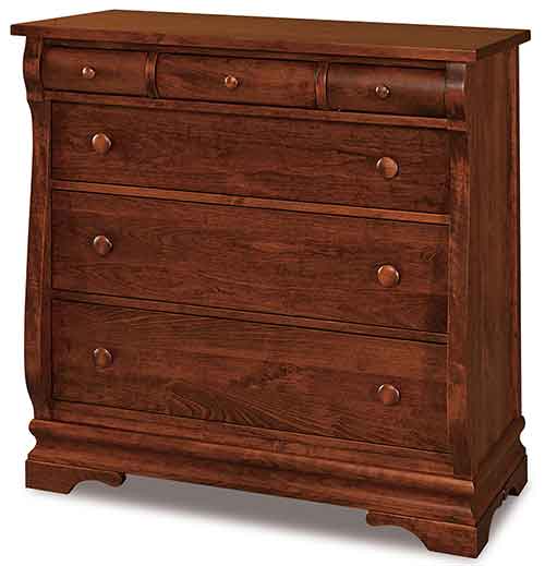 Amish Chippewa Sleigh 6 Drawer Child's Chest - Click Image to Close