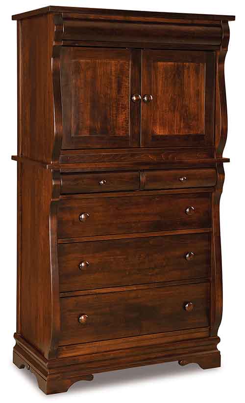 Amish Chippewa Sleigh Chest Armoire - Click Image to Close