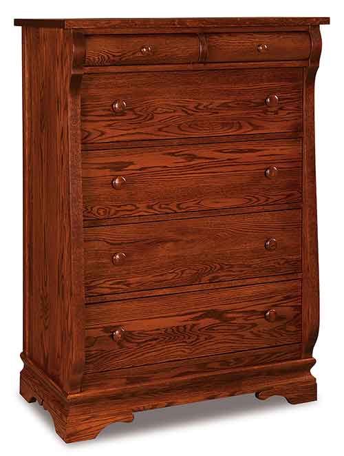 Amish Chippewa Sleigh 6 Drawer Chest - Click Image to Close