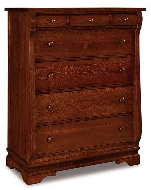 Amish Chippewa Sleigh 7 Drawer Chest - Click Image to Close