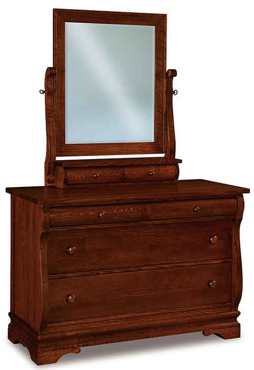 Amish Chippewa Sleigh 4 Drawer Dresser - Click Image to Close