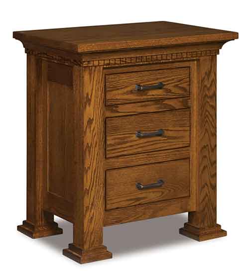 Amish Empire 3 Drawer Nightstand - Click Image to Close