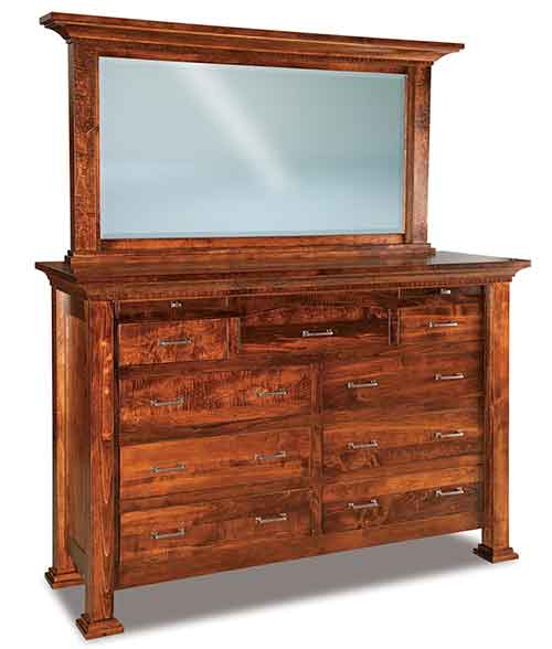 Amish Empire 9 Drawer Dresser w/jewelry drawer - Click Image to Close