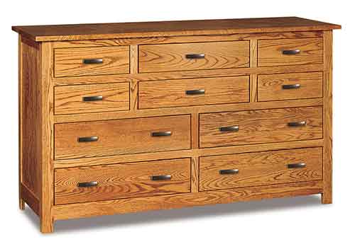 Amish Flush Mission 10 Drawer 66" Dresser