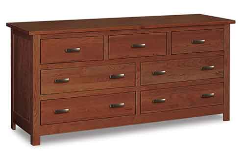 Amish Flush Mission 7 Drawer 72" Dresser