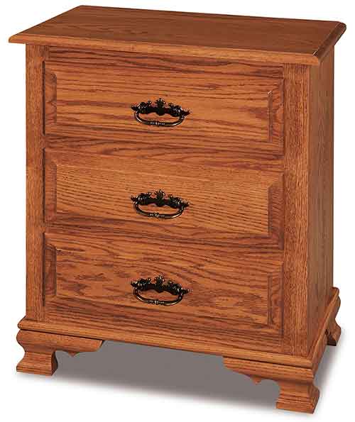 Amish Hoosier Heritage Taller Nightstand, 3 drawers - Click Image to Close