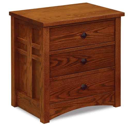 Amish Kascade 3 Drawer Nightstand - Click Image to Close