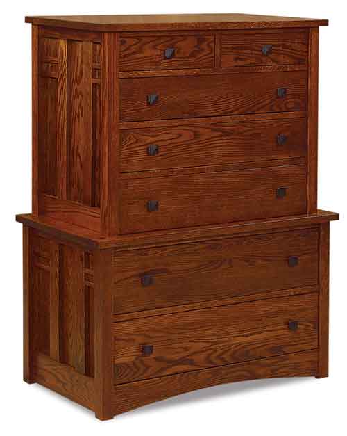 Amish Kascade 7 Drawer Chest-on-Chest - Click Image to Close