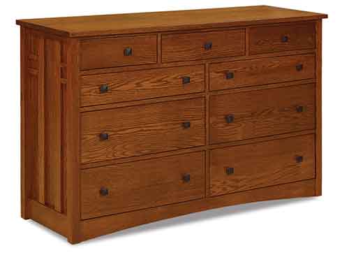 Amish Kascade 9 Drawer 65" Mule Dresser