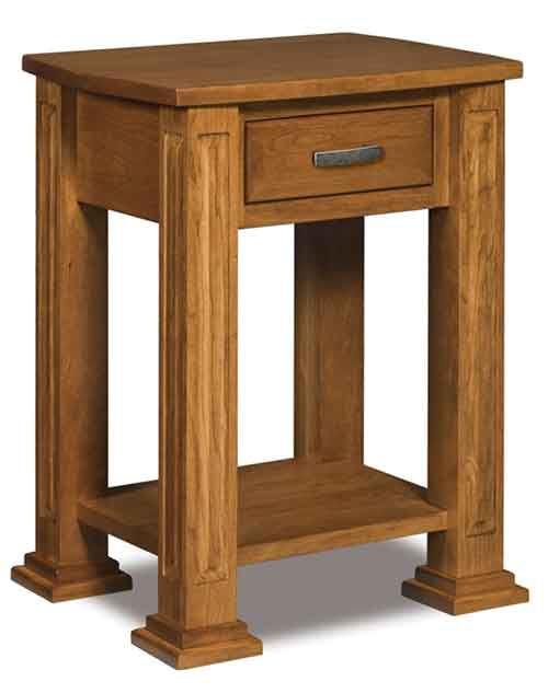 Amish Lexington 1 Drawer Nightstand with opening - Click Image to Close