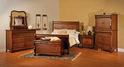 Amish Old Classic Sleigh 1 Drawer, 2 Door, Nightstand