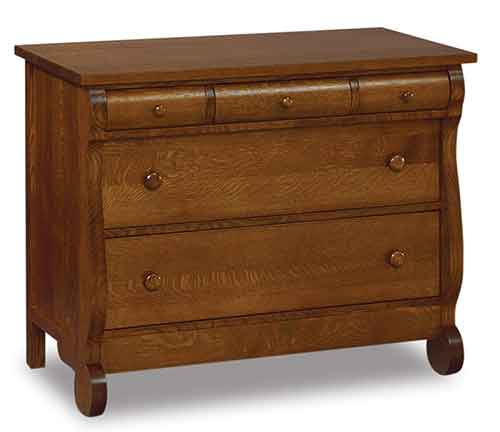 Amish Old Classic Sleigh 5 Drawer Child's Chest - Click Image to Close