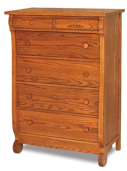 Amish Old Classic Sleigh 6 Drawer Chest - Click Image to Close