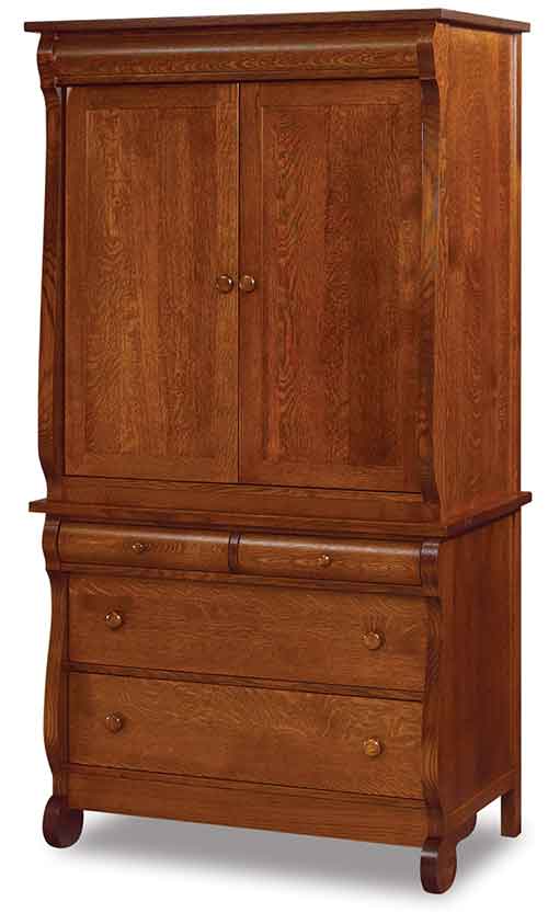 Amish Old Classic Sleigh Armoire - Click Image to Close