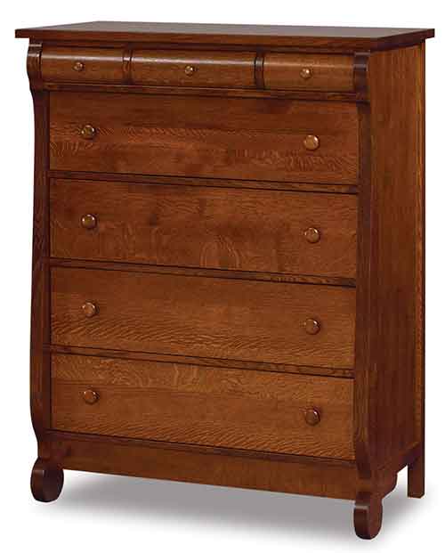 Amish Old Classic Sleigh 7 Drawer Chest - Click Image to Close