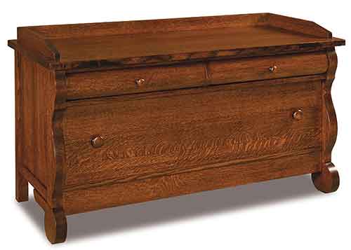 Amish Old Classic Sleigh Blanket Chest - Click Image to Close