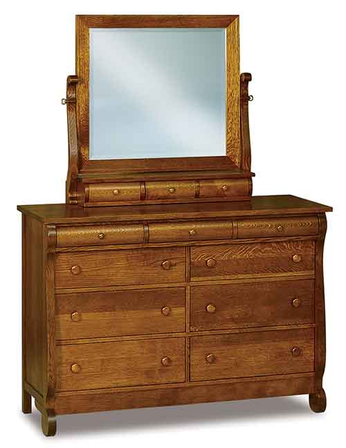 Amish Old Classic Sleigh 9 Drawer Mule Dresser - Click Image to Close