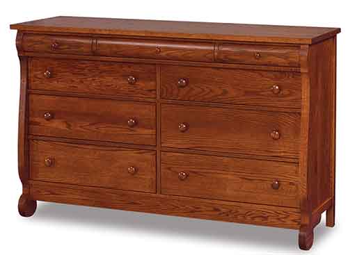 Amish Old Classic Sleigh 9 Drawer Mule Dresser - Click Image to Close