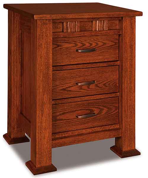 Amish Sequoyah Taller 3 Drawer Nightstand - Click Image to Close