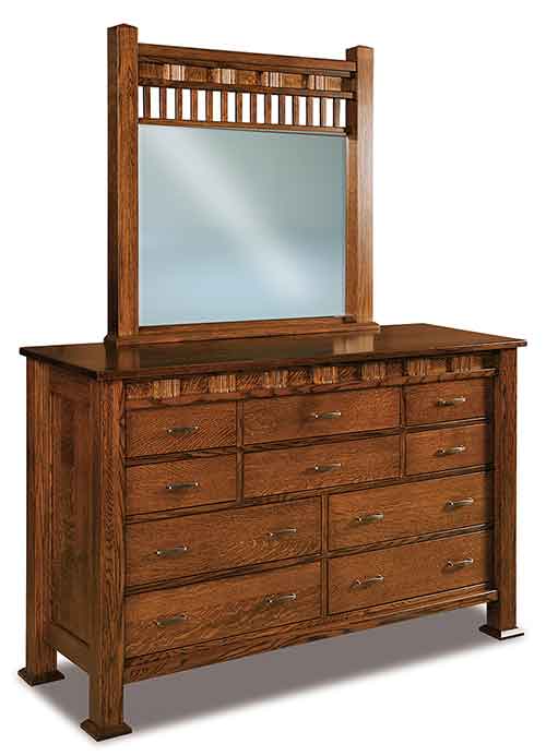 Amish Sequoyah 10 Drawer Dresser - Click Image to Close