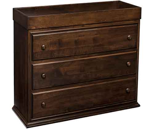 Modal Additional Images for Amish Tradtional Convertible 3 Drawer Changing Dresser