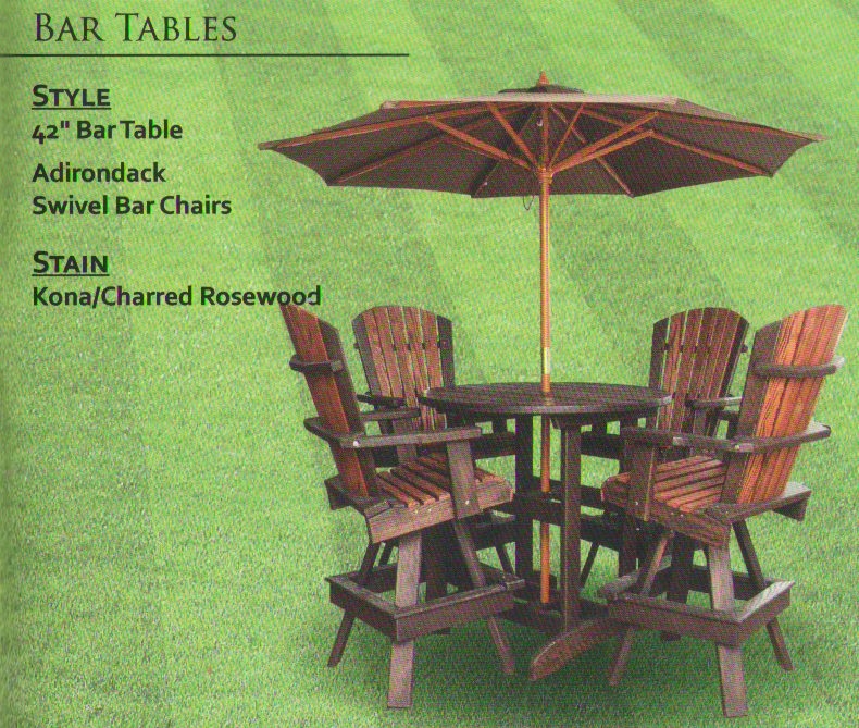 Pine Outdoor Adirondack Swivel Bar Chairs