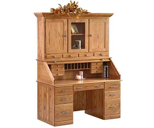 (image for) Amish Sierra Rolltop Desk with Hutch