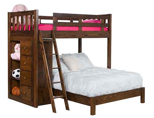 Amish Sedona Bunkbed with Bookcase