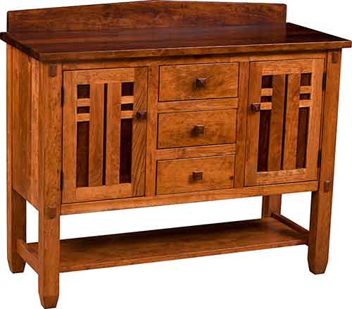 Bungalow Sideboard 39'' - 2 Doors 3 Drawers - Click Image to Close