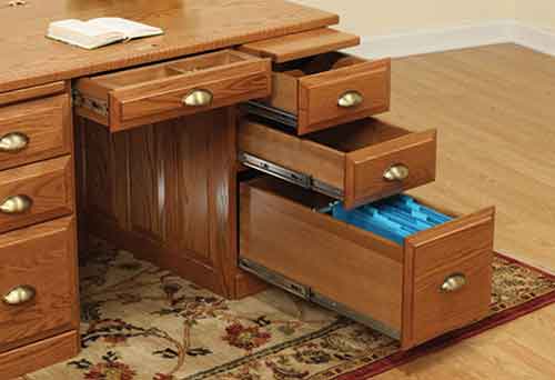 Tradtional Flat Top Desk with Raised Panel Back - Click Image to Close