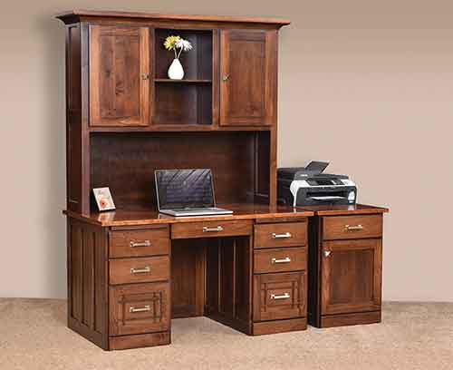 Computer Flat Top Desk with Plain Back Hutch