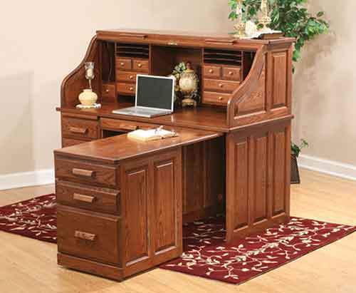 Computer Rolltop Desk with Pull Out Return