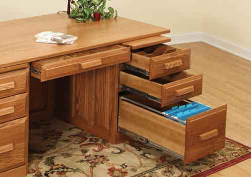 Tradition Executive Desk with Raised Panel Back