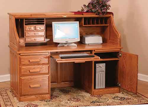 Computer Rolltop Desk - Click Image to Close