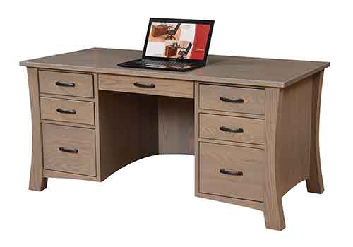 Jefferson Flat Top Desk Letter Size Drawers - Click Image to Close